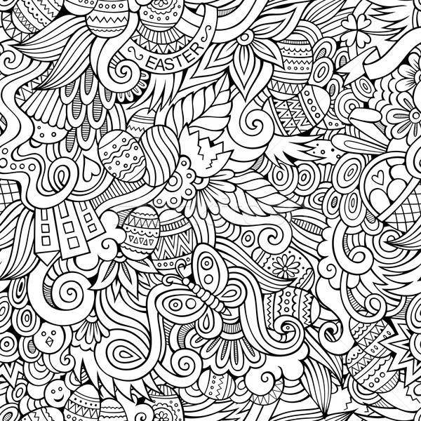 Easter doodles vector seamless pattern Stock photo © balabolka