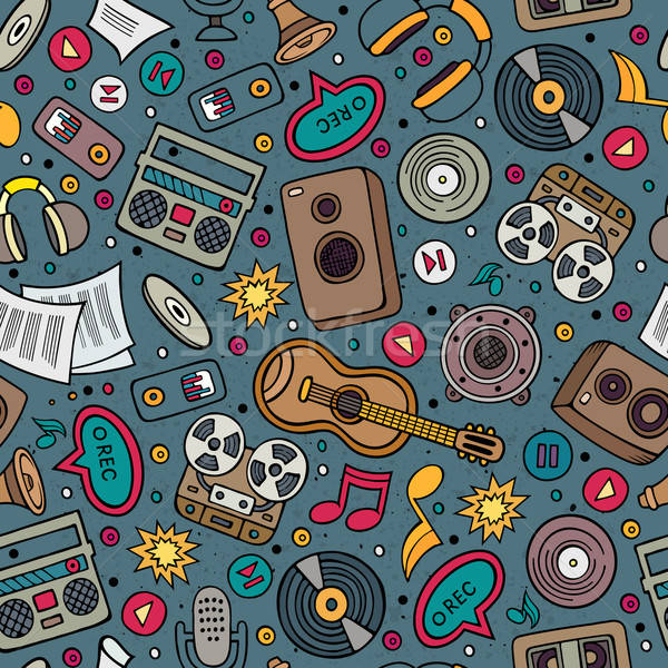 Cartoon instrumentos musicales música símbolos objetos Foto stock © balabolka