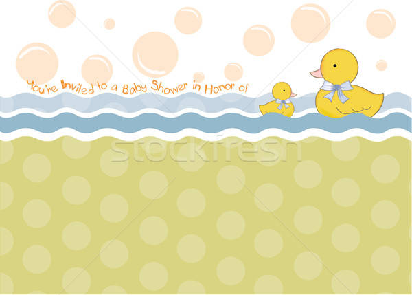 baby shower card with duck toys Stock photo © balasoiu