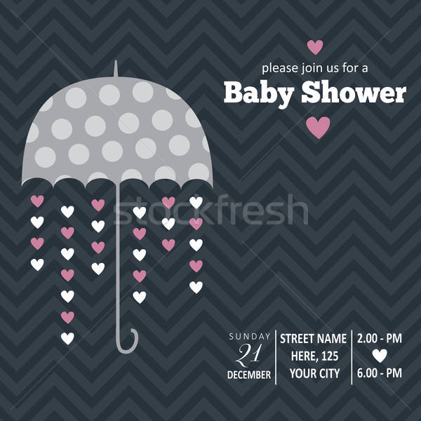 Davetiye bebek duş vektör format Stok fotoğraf © balasoiu