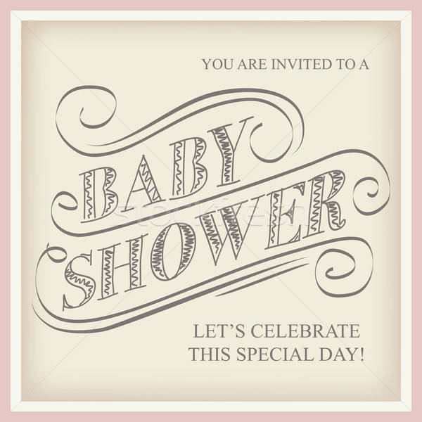 baby shower invitation in retro style Stock photo © balasoiu