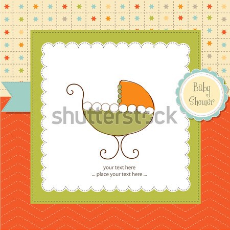 baby shower card with gift boxes Stock photo © balasoiu