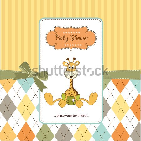 funny baby boy announcement card Stock photo © balasoiu