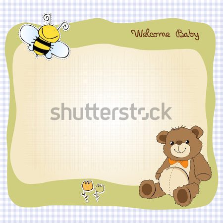 Kundengerecht kindisch Karte funny Teddybär Liebe Stock foto © balasoiu