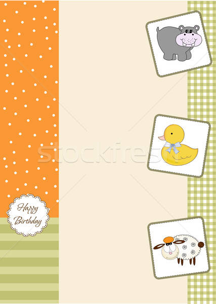 Stock foto: Baby · Dusche · Ankündigung · Mädchen · Essen · Party