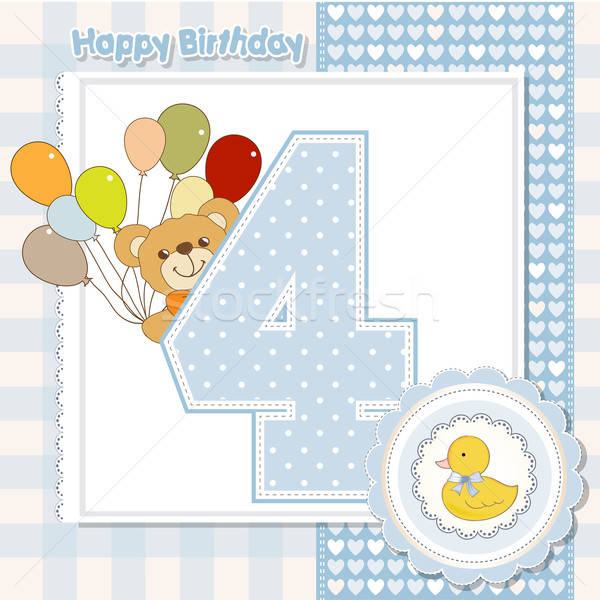 the fourth anniversary of the birthday card Stock photo © balasoiu