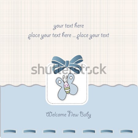 new baby boy announcement card with elephant  Stock photo © balasoiu