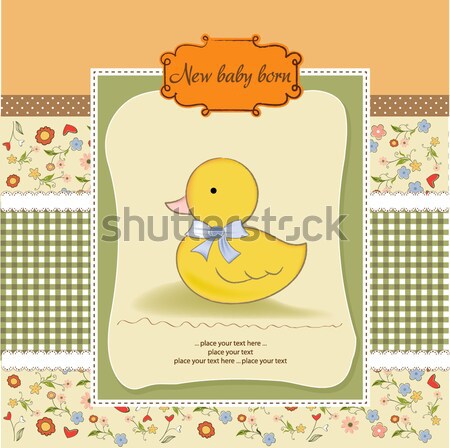 welcome baby card with duck toy Stock photo © balasoiu