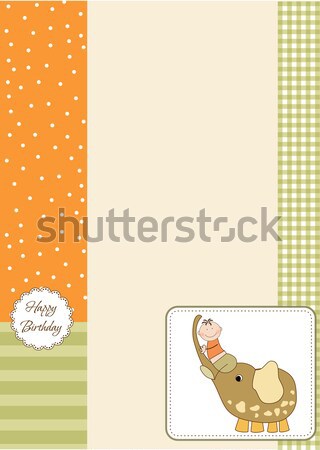 funny shower card with long dog Stock photo © balasoiu