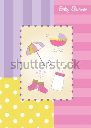 Stock photo: baby girl shower card