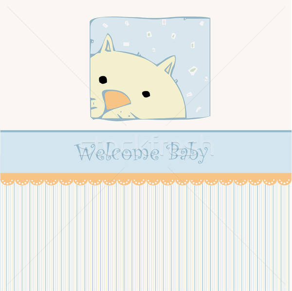 new baby shower card with cat Stock photo © balasoiu