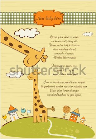 Foto stock: Infantil · desenho · animado · cartão · aniversário · fundo · cartão