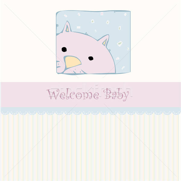 new baby shower card with cat Stock photo © balasoiu