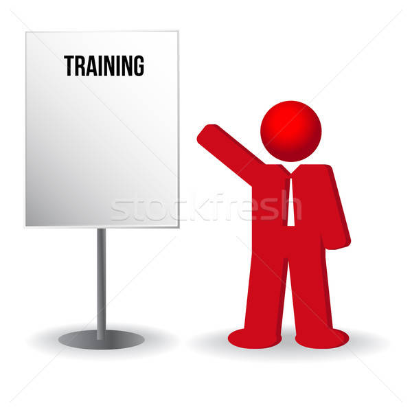 business man, person with a flip chart. Training, work Stock photo © balasoiu