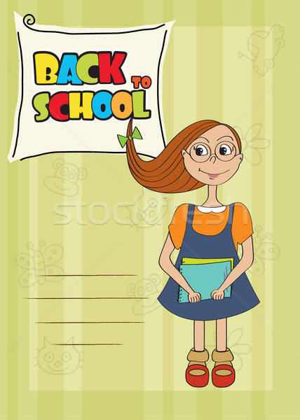 Funny schoolgirl Stock photo © balasoiu
