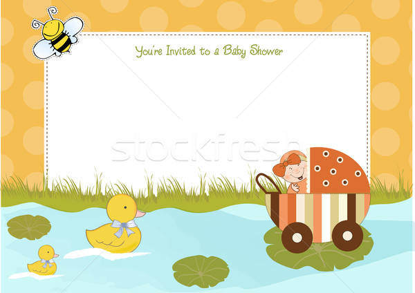 baby girl shower announcement Stock photo © balasoiu