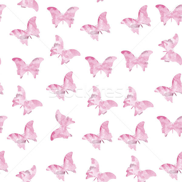 Seamless watercolor butterflies pattern Stock photo © balasoiu