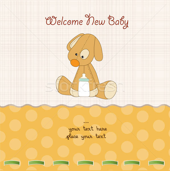 baby shower card with puppy Stock photo © balasoiu