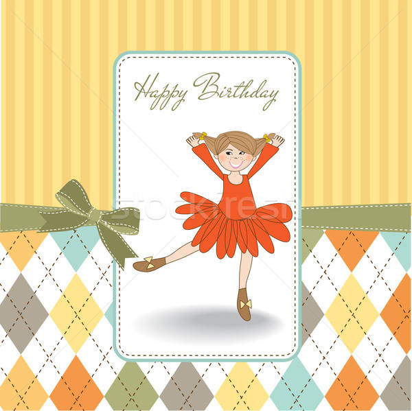 birthday greeting card with girl Stock photo © balasoiu