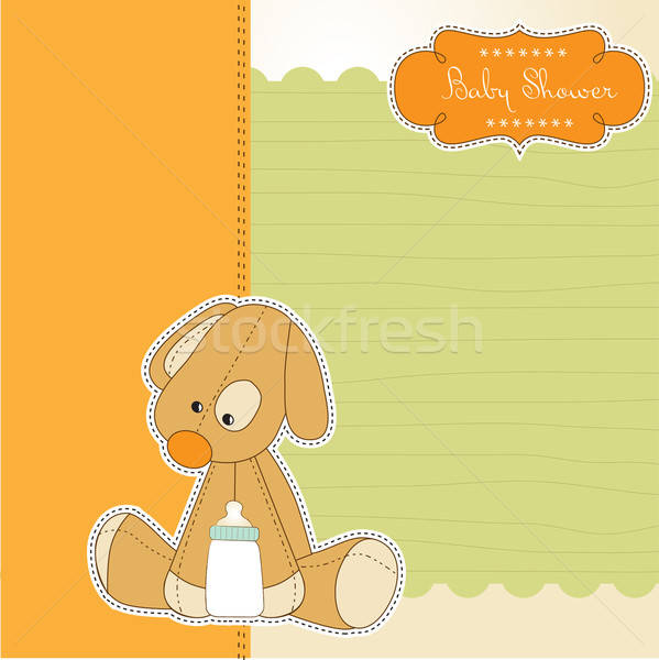 baby shower card with puppy Stock photo © balasoiu