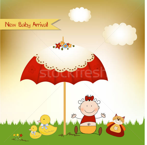 new baby invitation with umbrella Stock photo © balasoiu