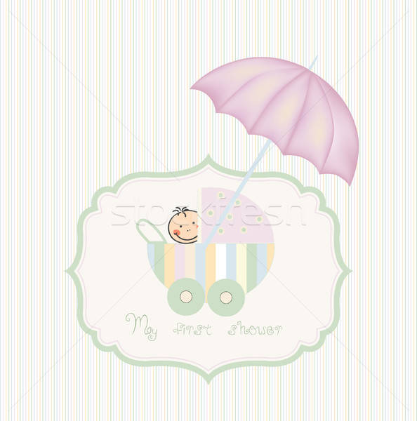 baby girl announcement card Stock photo © balasoiu