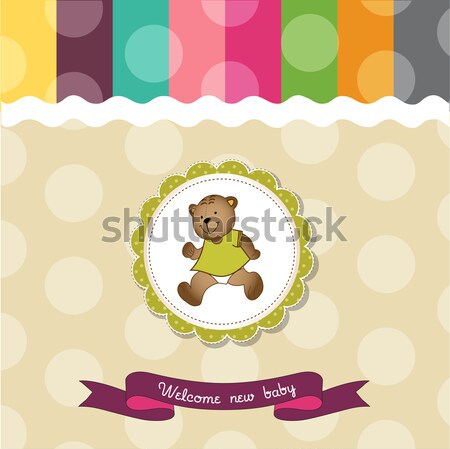 new baby announcement card with cow Stock photo © balasoiu