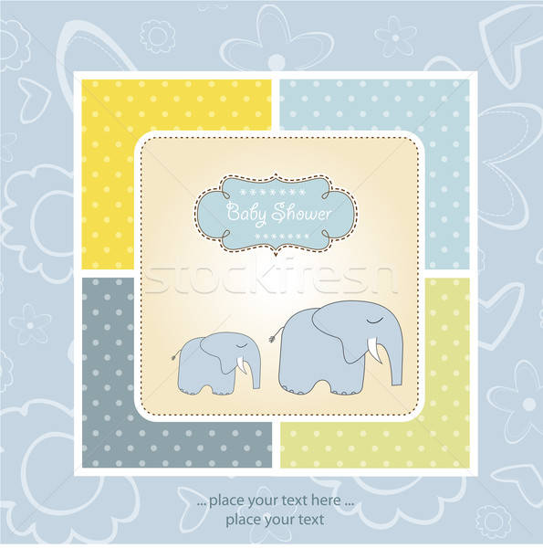 new baby announcement card with elephant Stock photo © balasoiu