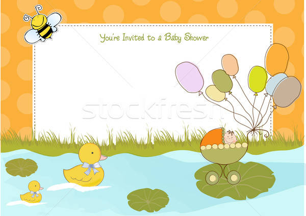 baby boy shower announcement Stock photo © balasoiu