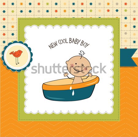 Komik bebek erkek duyuru kart kız Stok fotoğraf © balasoiu