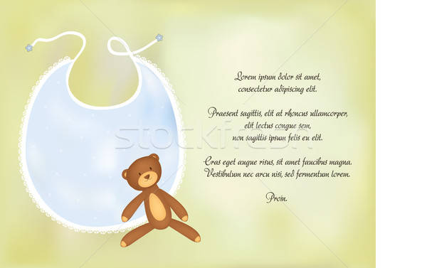 Stock photo: baby boy shower announcement card