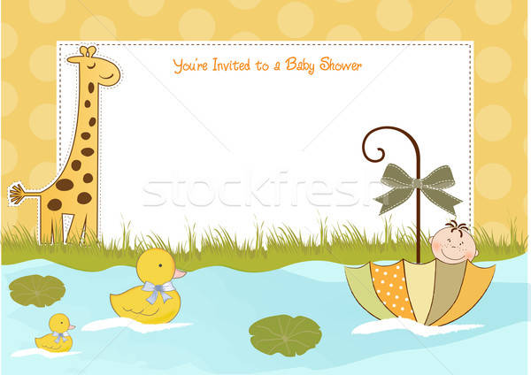 baby boy shower announcement Stock photo © balasoiu