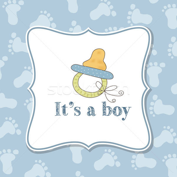 Baby boy  invitation for baby shower Stock photo © balasoiu