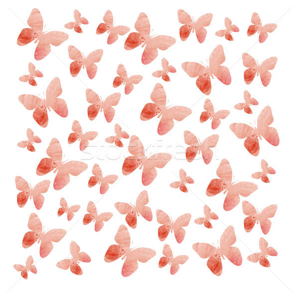 Wasserfarbe Schmetterlinge Papier Frühling glücklich abstrakten Stock foto © balasoiu
