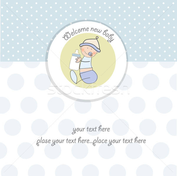 new baby announcement card with kid Stock photo © balasoiu