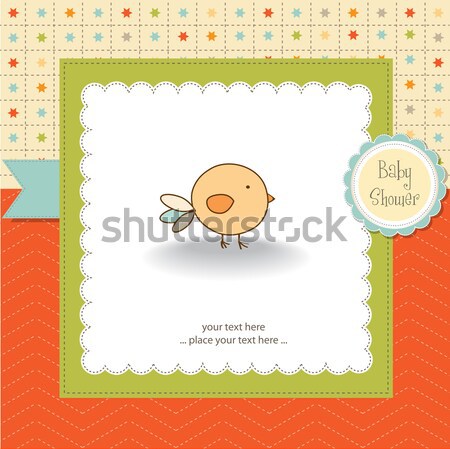 delicate baby boy shower card Stock photo © balasoiu