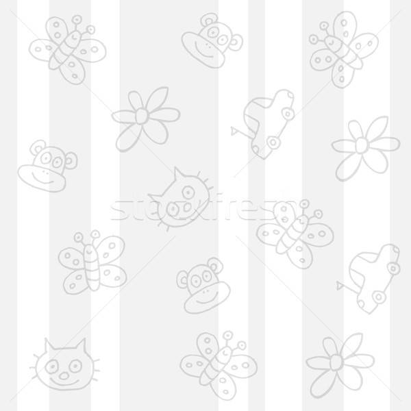 Kinderachtig witte vector formaat ontwerp web Stockfoto © balasoiu