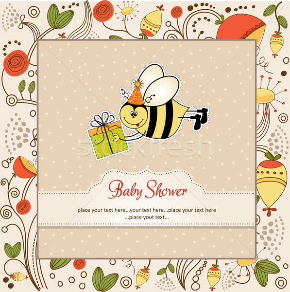 birthday card with bee Stock photo © balasoiu