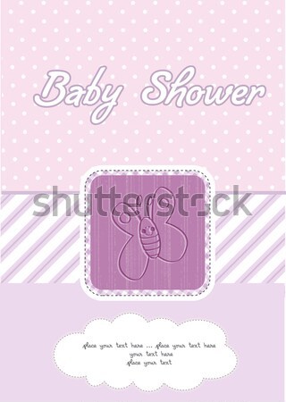 new baby girl announcement card with elephant  Stock photo © balasoiu