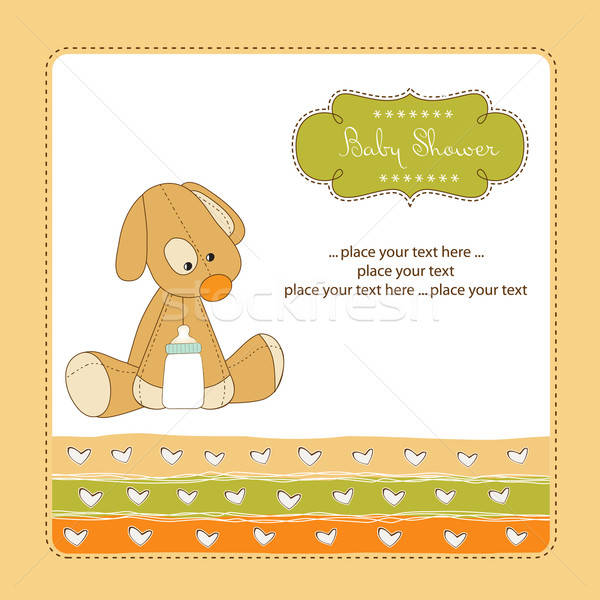 baby shower card with puppy Stock photo © balasoiu