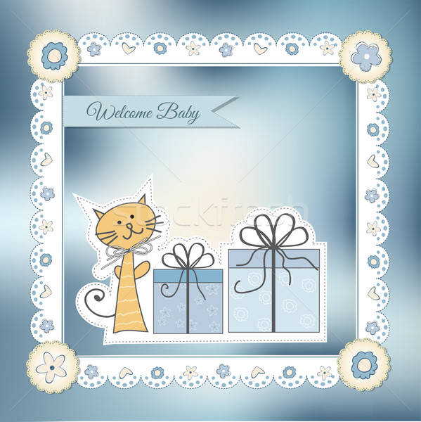 歳の誕生日 発表 カード 猫 抽象的な 背景 ストックフォト © balasoiu