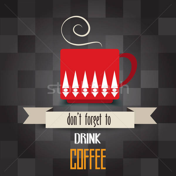 чашку кофе плакат сообщение пить кофе текстуры Сток-фото © balasoiu