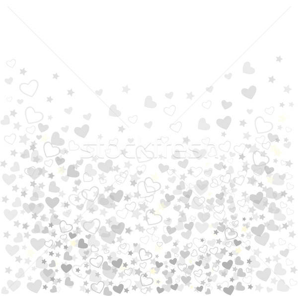 Witte harten vector formaat hart ontwerp Stockfoto © balasoiu