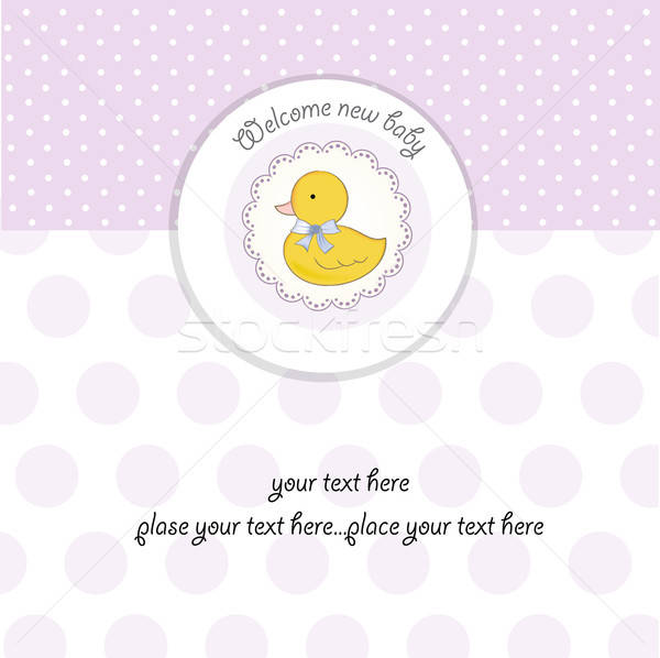 baby shower card with little duck Stock photo © balasoiu