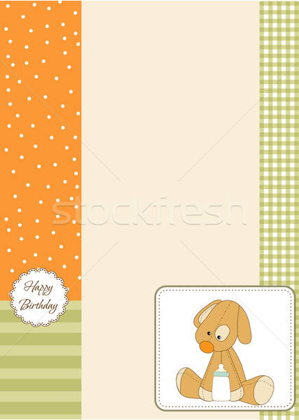 baby shower card with puppy Stock photo © balasoiu