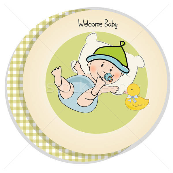 baby boy shower card Stock photo © balasoiu