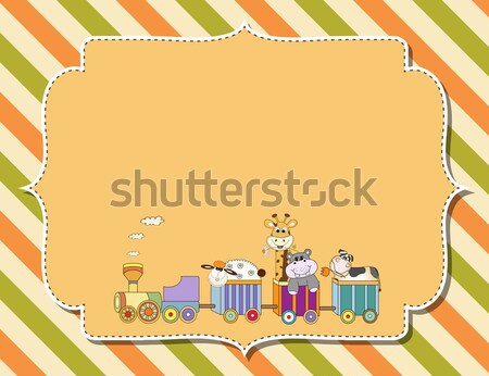 baby shower card with gift boxes Stock photo © balasoiu