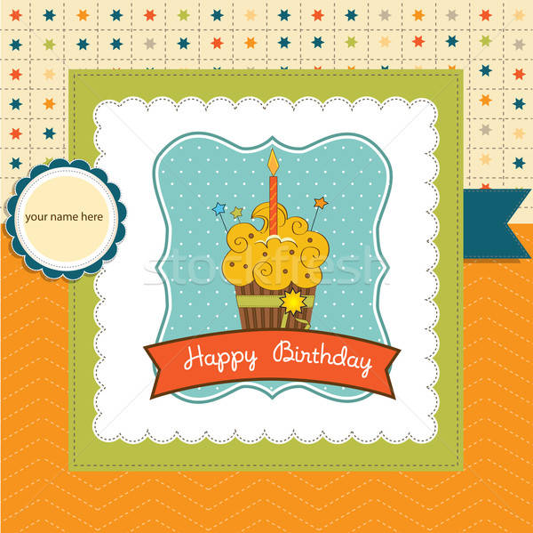 Happy Birthday cupcake Stock photo © balasoiu