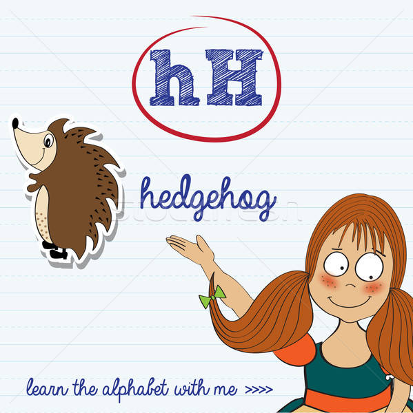alphabet worksheet of the letter h Stock photo © balasoiu