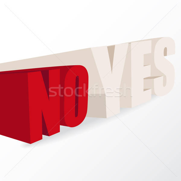 the words 'yes' and 'no',  conceptual illustration for a decisio Stock photo © balasoiu